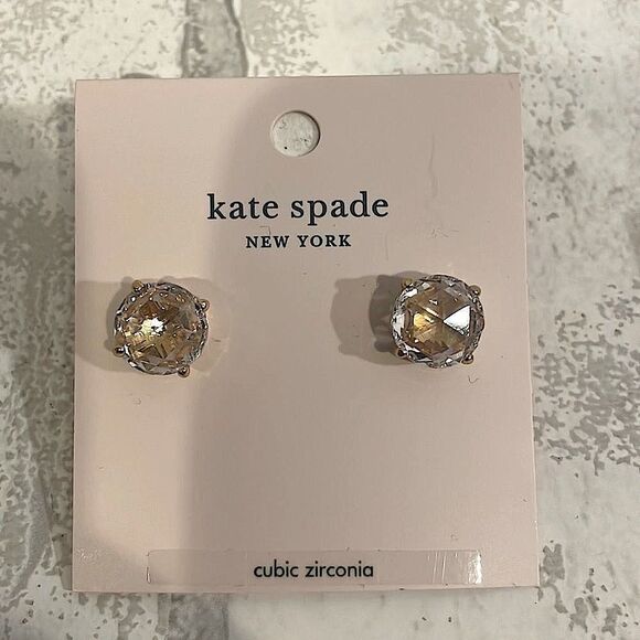 Kate Spade Cubic Zirconia Earrings Gold/Bright Ideas NWT - Picture 1 of 4